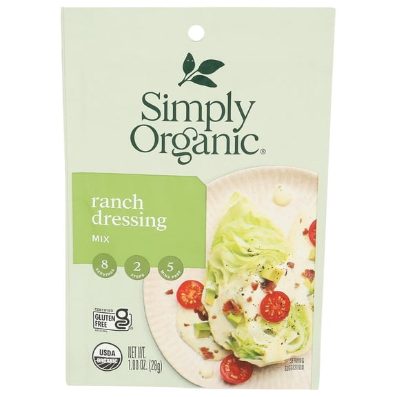 Simply Organic Ranch Salad Dressing Mix, 1 Oz