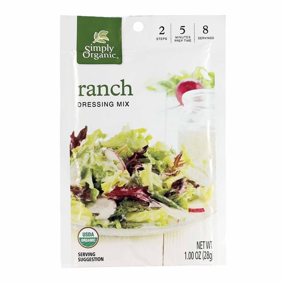Simply Organic Salad Dressing Mix Ranch 1 oz Pack of 2