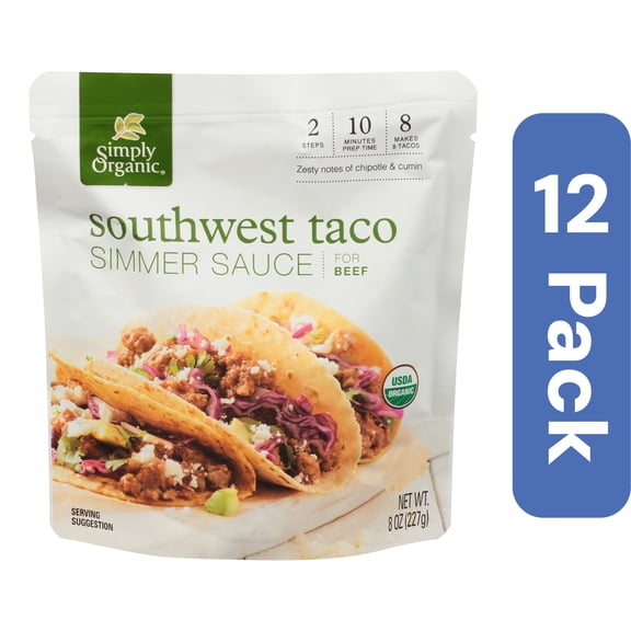 Simply Organic Sauce Sweet Taco Simmer 8 oz (Pack Of 12)