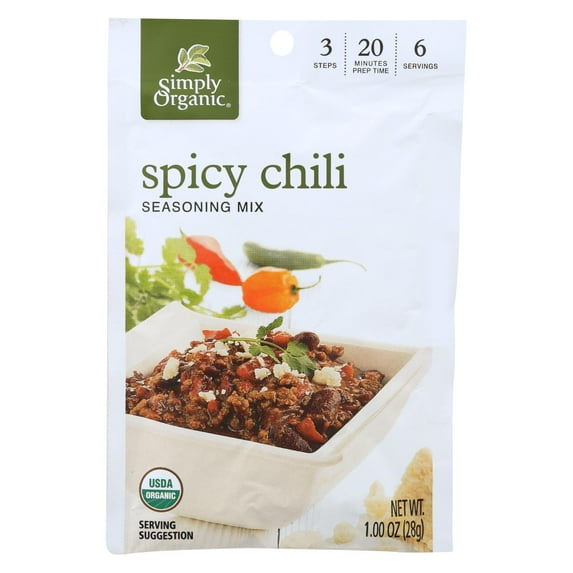 Simply Organic Seasoning Mix, Spicy Chili, 1 Oz