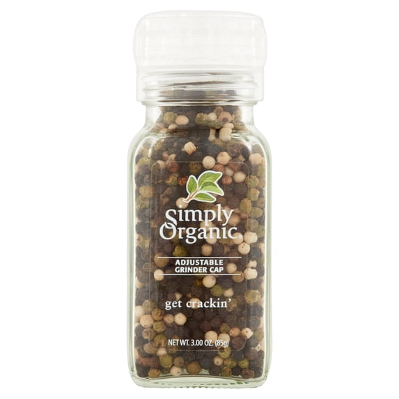 Simply Organic Peppercorn, 3 oz, 6 pack