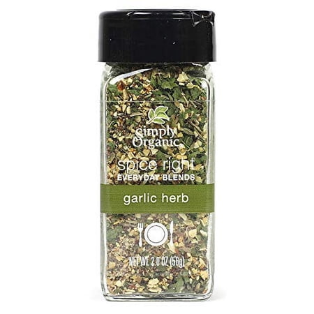 Simply Organic Spice Right Everyday Seasoning Blends, Garlic & Herb, Certified Organic | 2 oz | Pack of 6
