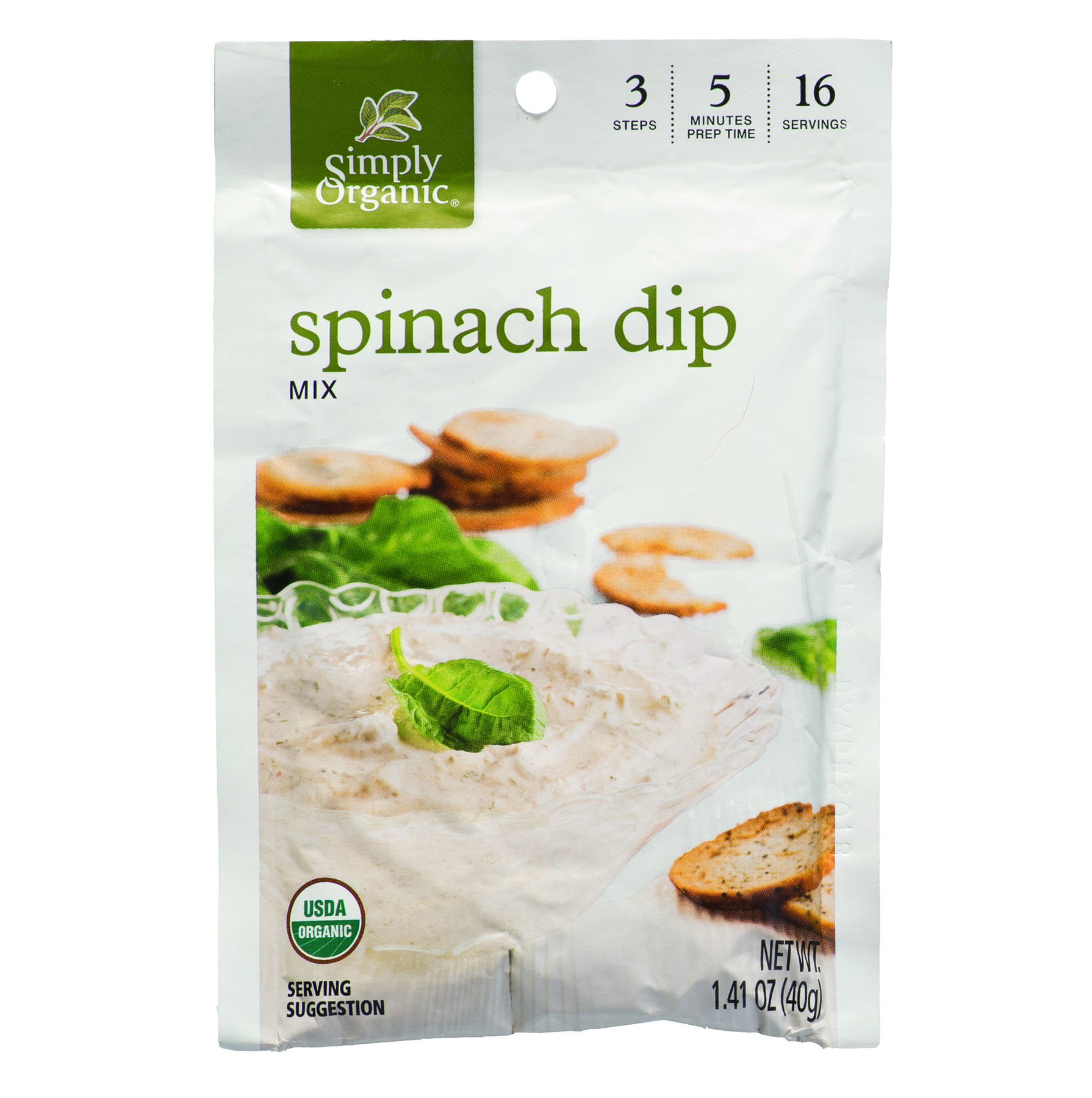 Simply Organic Spinach Dip Mix, Certified Organic, GlutenFree 1.41