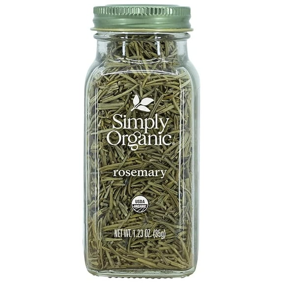 Simply Organic Whole Rosemary Leaf, 1.23 Ounce, Pungent, Herbaceous, Fresh Earthy Taste & Aroma, Kosher, Certified Organic