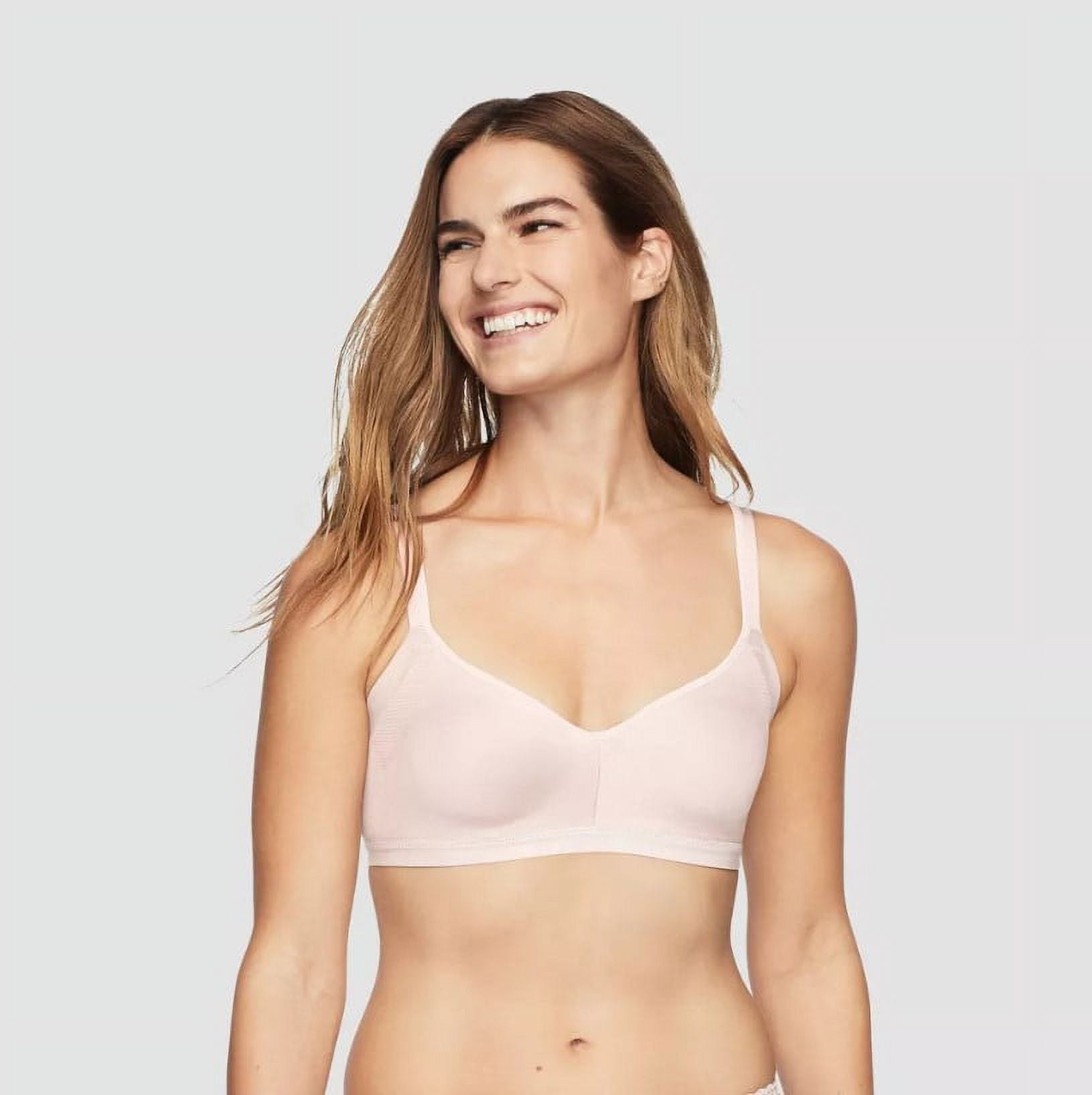 Simply Perfect by Warner's Women's Underarm Smoothing Seamless Wireless Bra  38D Light Pink