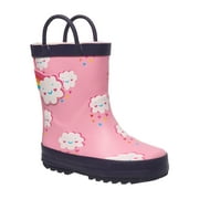 Simply Petals Kid's Waterproof Rain Boots with Easy Pull Handles for Girls (Little Kid & Toddlers)