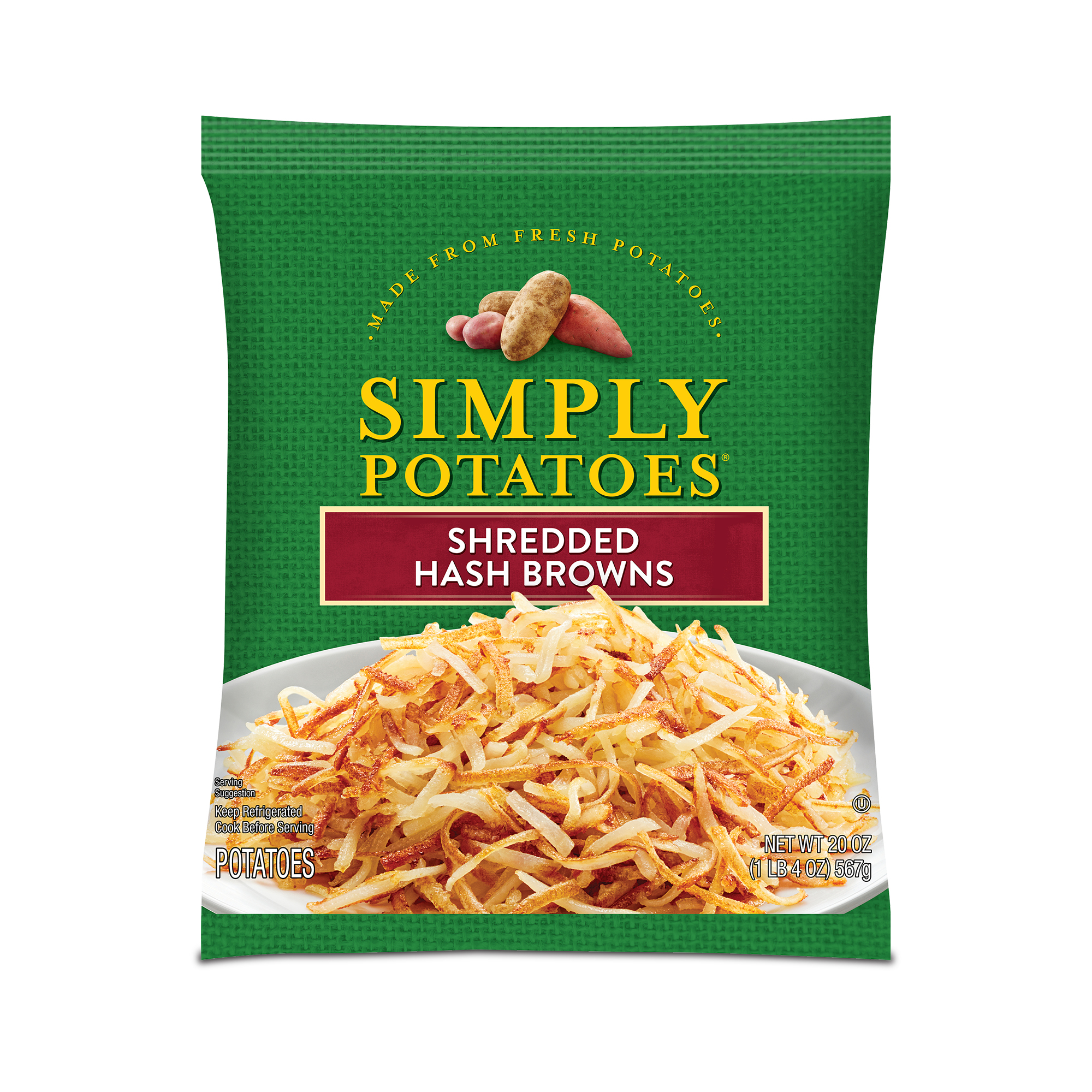Simply Potatoes Gluten-Free Original Shredded Hash Browns, 20 oz Bag (Refrigerated) - image 1 of 8