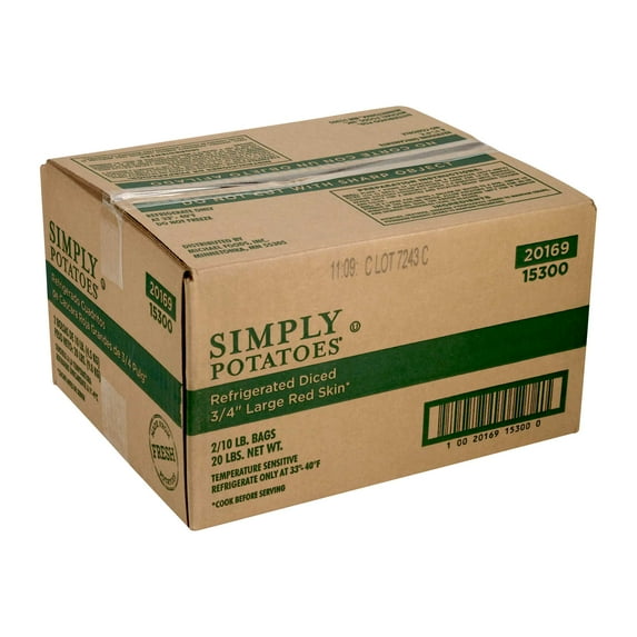 Simply Potatoes Large Red Skin Diced Potato, 10 Pound - 2 per case.