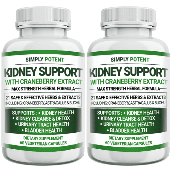 Simply Potents Kidney Support Cleanse & Detox Supplement - High Potency 705mg Capsules with 21 Herbs