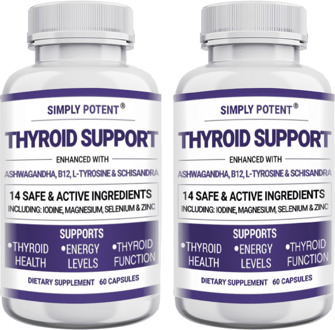 Simply Potents Thyroid Support Supplement for Men & Women, 120 Capsules (Pack of 2) - Herbs, Vitamins, Minerals
