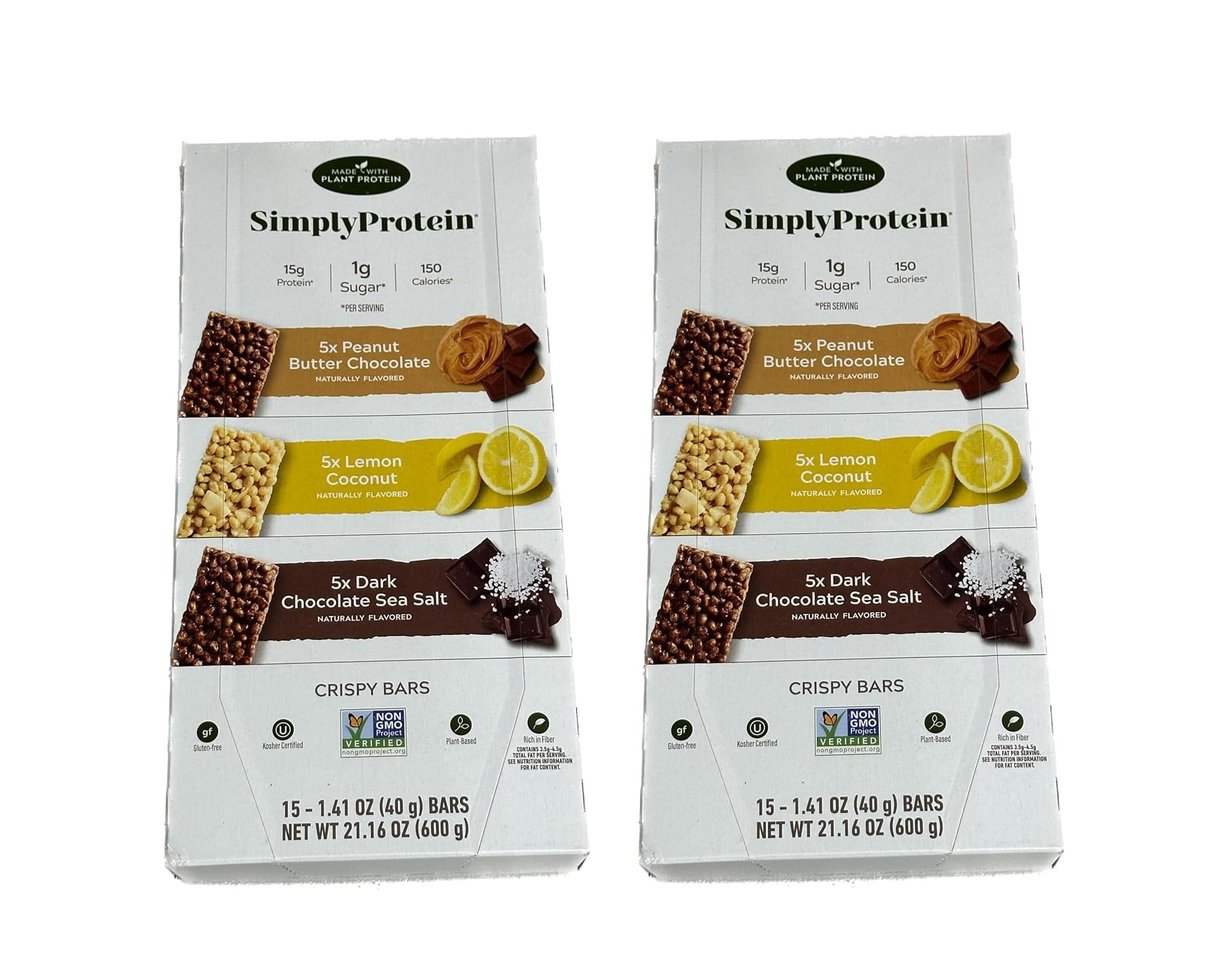 Simply Protein Crispy Bars Variety Pack, 1.41 Ounce (2 pack, 30 bars