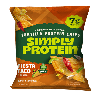 Simply Protein Restaurant Style Tortilla Chips Fiesta Taco, 7g Protein, Gluten Free, 1 pack, 4.58 oz