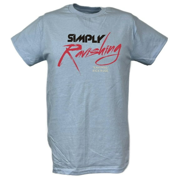 Simply Ravishing Rick Rude WWE Mens Light Blue T-shirt