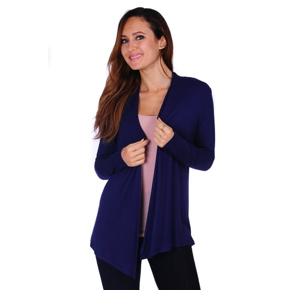 Simply Ravishing Women's Basic Long Sleeve Hip Length Open Drape Cardigan, 1X, Sage