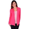 thumbnail image 1 of Simply Ravishing Women's Basic Long Sleeve Hip Length Open Drape Cardigan, 4X, Coral, 1 of 4