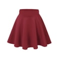 thumbnail image 1 of Simply Ravishing Women's Basic Versatile Stretchy Flared Casual Mini Skater Skirt (Size: XS-3X), 2X, Wine, 1 of 5