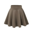 thumbnail image 1 of Simply Ravishing Women's Basic Versatile Stretchy Flared Casual Mini Skater Skirt (Size: XS-3X), X-Small, Coco, 1 of 5