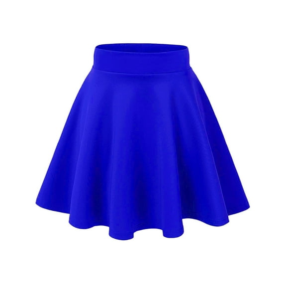 Simply Ravishing Women's Basic Versatile Stretchy Flared Casual Mini Skater Skirt (Size: XS-3X), X-Small, Royal