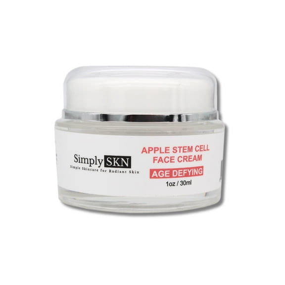 Simply SKN Age Defying Apple Stem Cell Face Cream to Renew and Revitalize Skin - Targets Wrinkles and Fine Lines - Anti-Aging Day and Night Facial Moisturizer for Women and Men - 1.0 oz