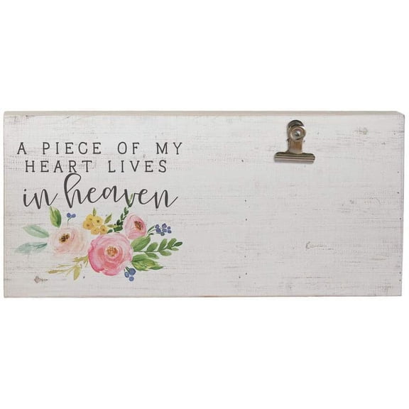 Simply Said, INC Picture Clips 12" x 5.5" Clip Photo Frame - A Piece of My Heart Lives in Heaven