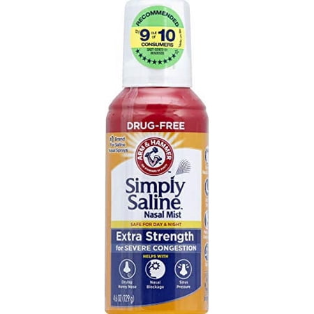 Simply Saline Adult Nasal Mist, Allergy & Sinus Relief, Extra Strength, 4.25 Fl Oz,Multi Color