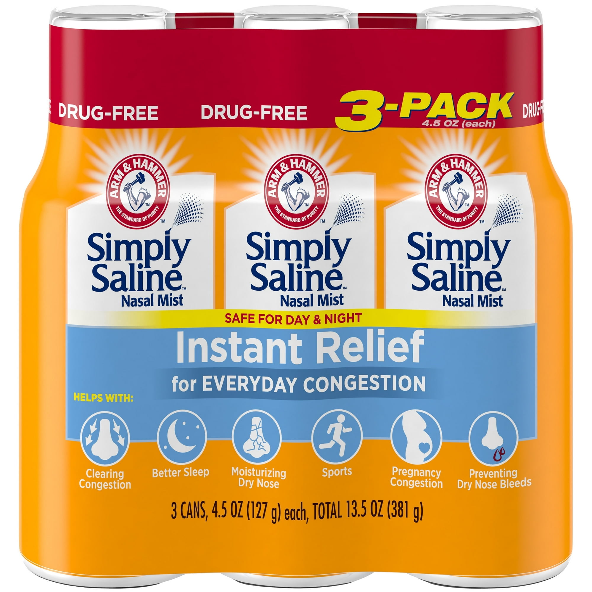 Simply Saline Nasal Mist 4.25 oz - 3 Pack - Walmart.com