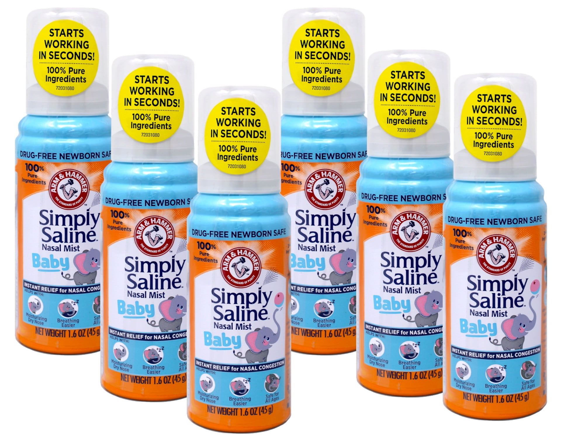 Simply Saline Nasal Mist Baby 1.5 oz (Pack of 6)