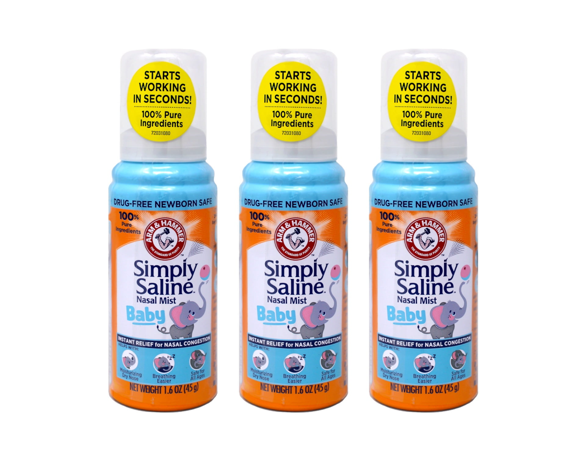 Simply Saline Nasal Mist Baby 1.6 oz (Pack of 3)
