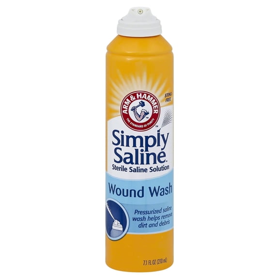Arm & Hammer Simply Saline Wound Wash, 7.1 ounce Pump Spray Can, Sodium Chloride Solution, Sterile, 1 Count