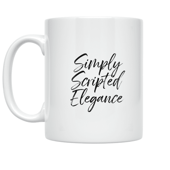 Simply Scripted Elegance - Minimalist Design Enthusiast - 11 oz Ceramic Coffee Mug