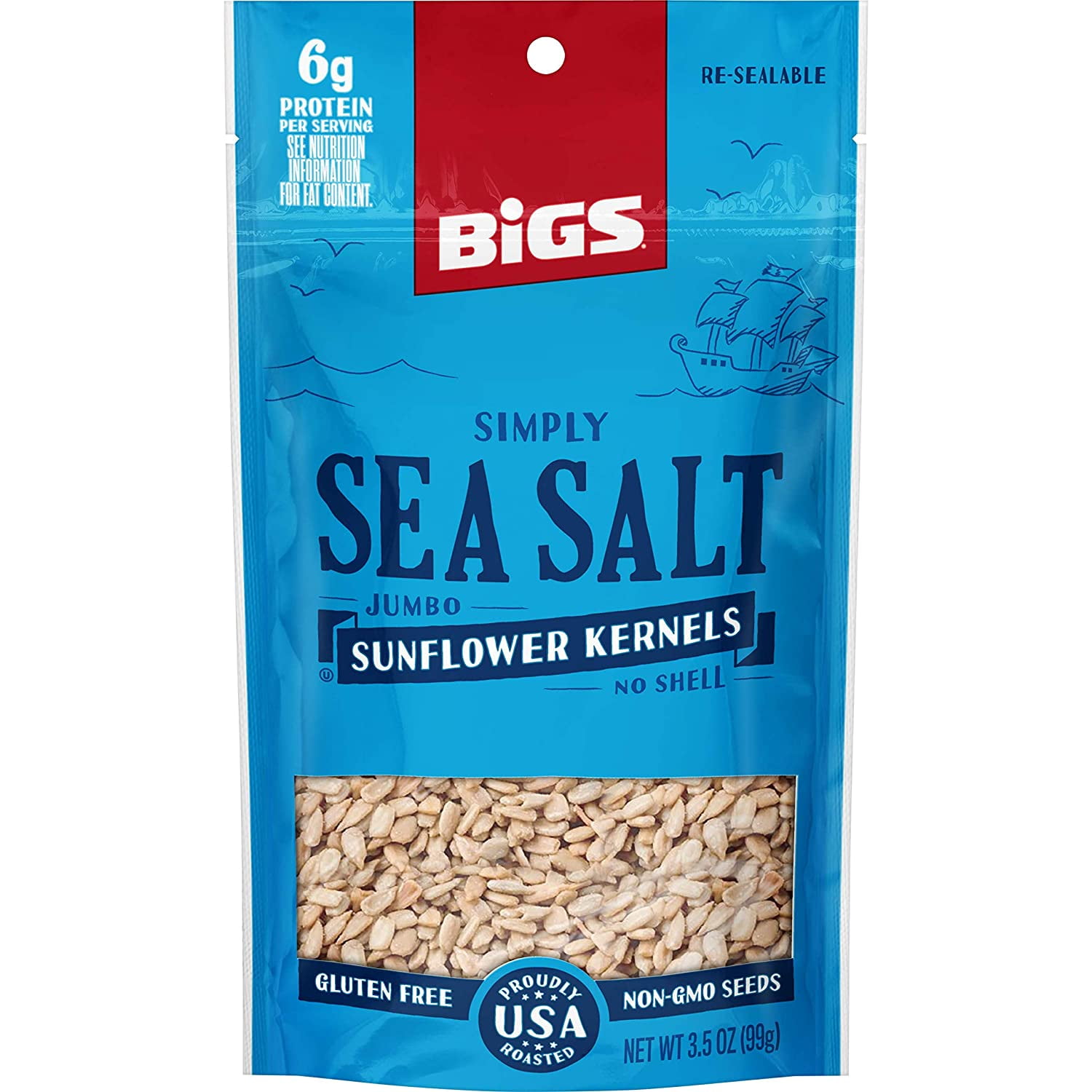 Simply Sea Salt Jumbo Sunflower Kernels, Keto Friendly Snack, 3.5oz