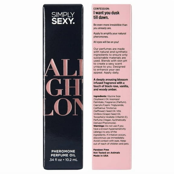 Simply Sexy Pheromone Perfume Oil Roll-On, All Night Long Scent, 0.34 fl oz / 10.2 ml