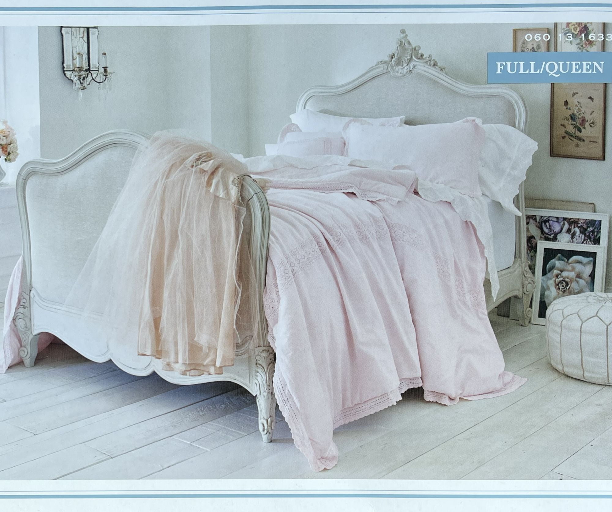Simply Shabby Chic Full Queen Bed Comforter & Shams Set Pink Crochet 3