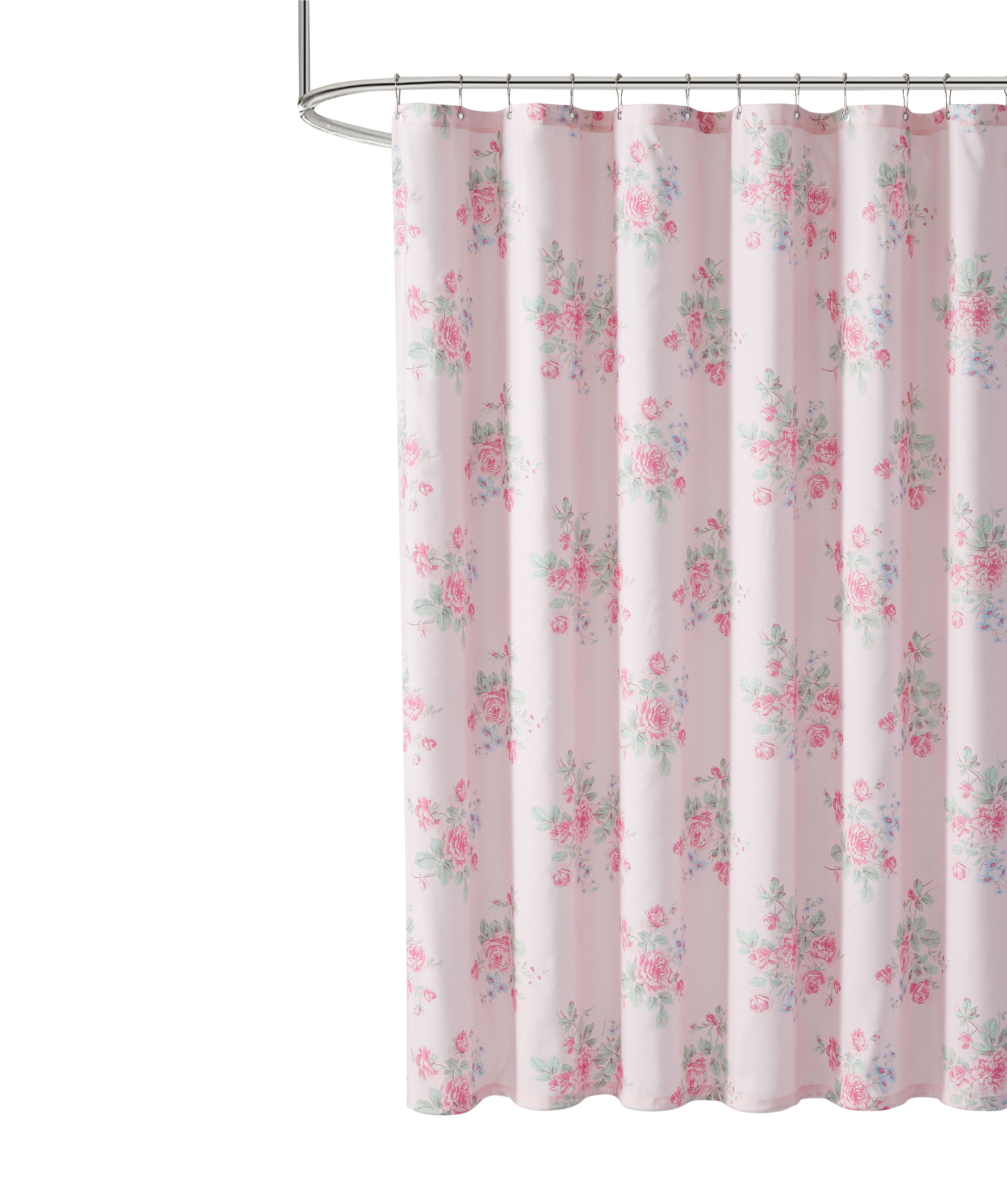 Simply Shabby Chic Misty Rose Printed Shower Curtain, 72 x 72