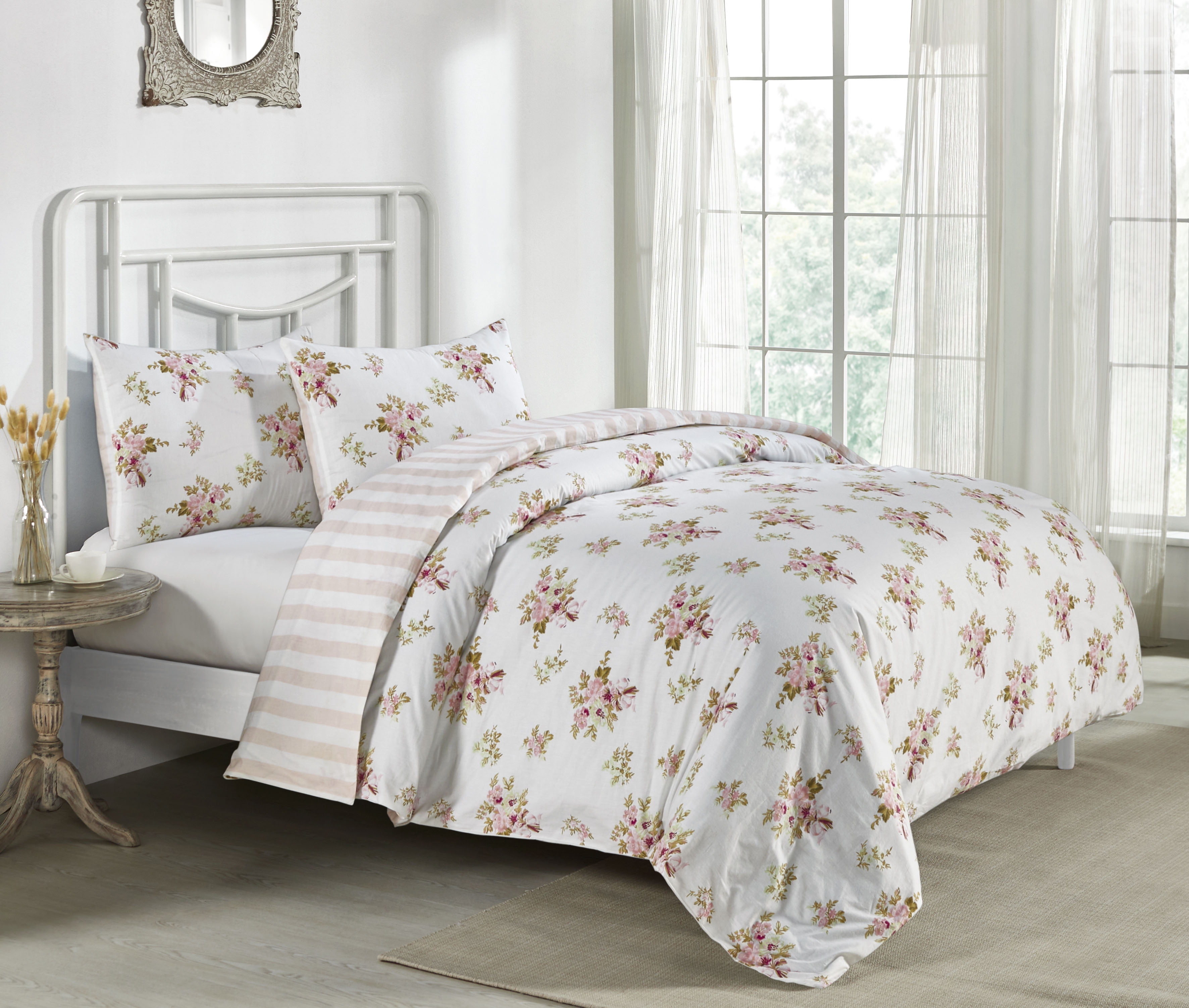 Simply Shabby Chic Pink Heirloom Duvet Set, Twin
