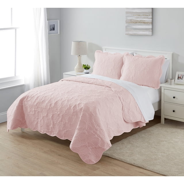 Simply Shabby Chic Pink Rose 3-Piece Quilt Set, Full/Queen - Walmart.com
