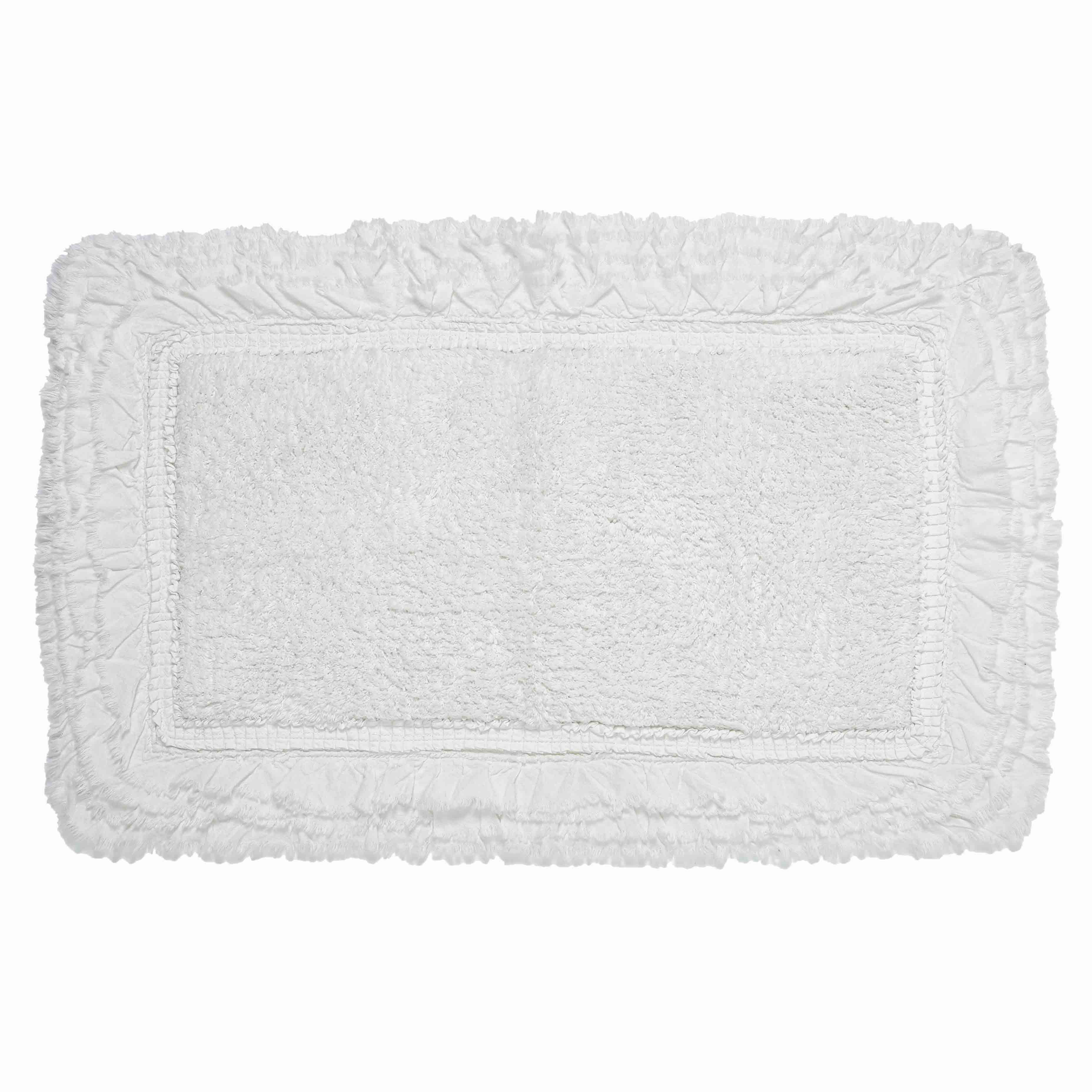Simply Shabby Chic Ruffle Bath Rug, Arctic White, 20 x 30