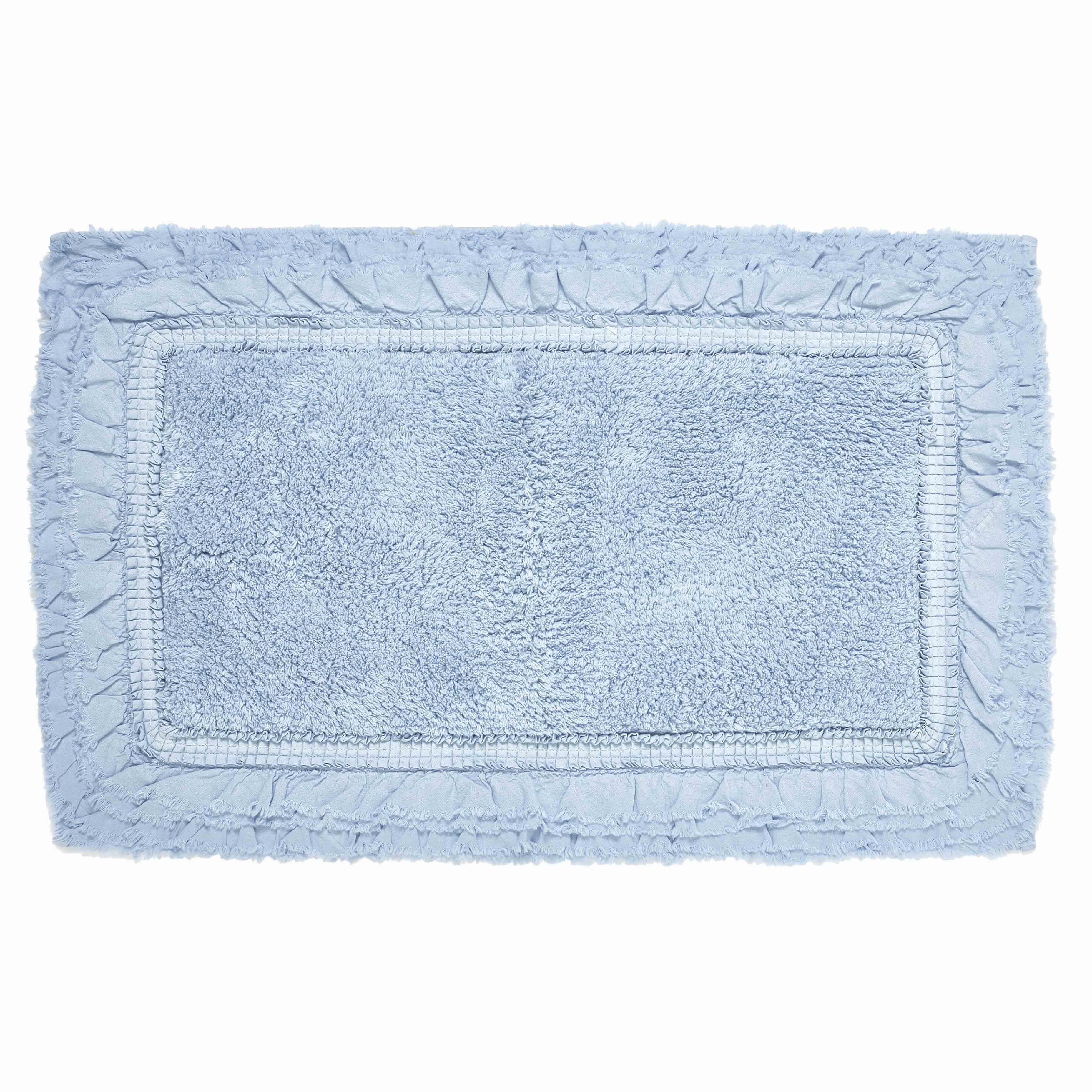 Simply Shabby Chic Ruffle Bath Rug, Blue Rush, 20 x 30