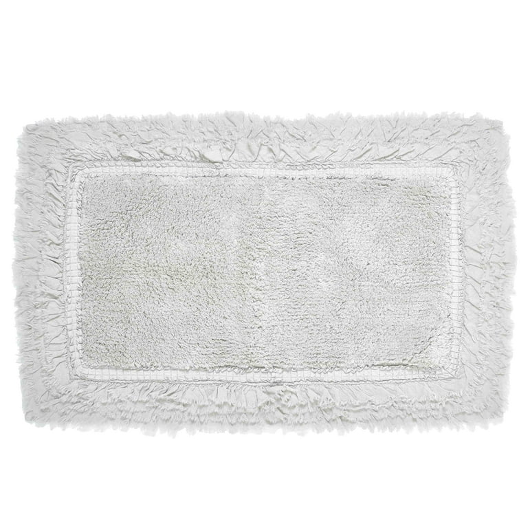Small White and Grey Rug / Handwoven Rug / Soft Rug / Bathroom Rug