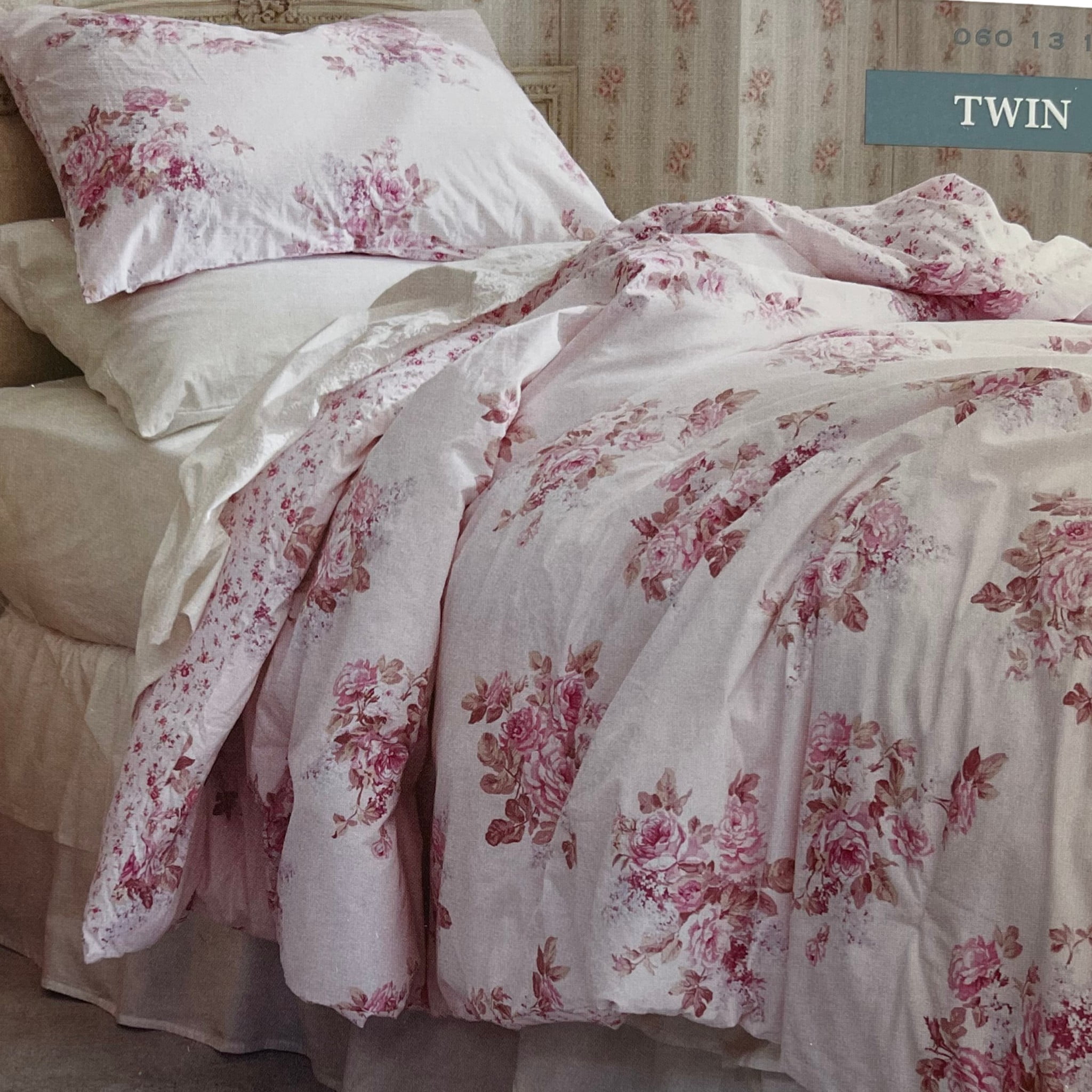 Simply Shabby Chic Twin Bed Comforter & Sham Set Pink Floral Bouquet 2