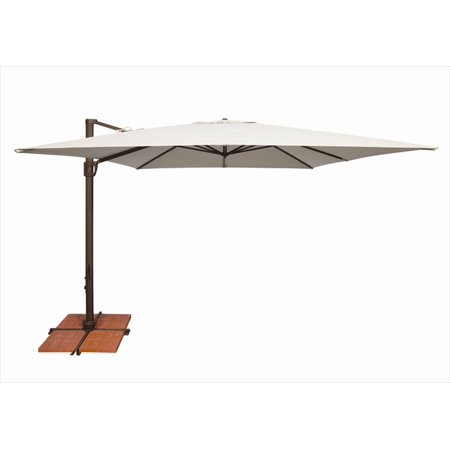 SimplyShade 10 ft. Bali Square Cantilever Umbrella With Cross Base Natural