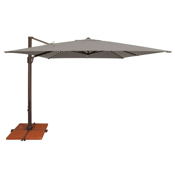 Simply Shade Bali Pro Starlight Umbrella w/ Cross Bar Stand - Bronze/Cast Silver