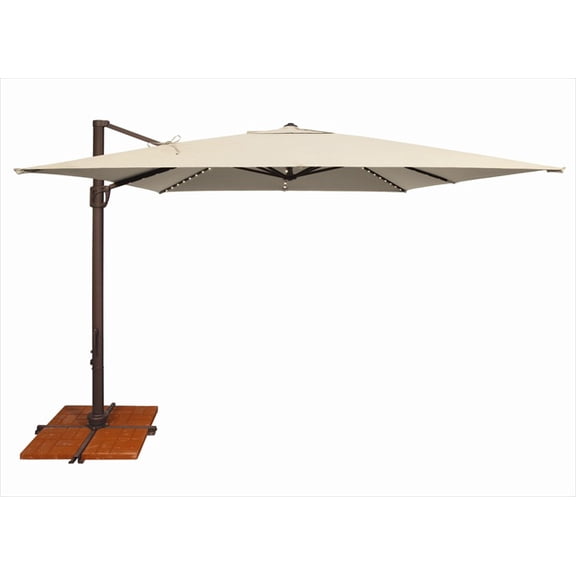 SimplyShade Offset Outdoor Patio Umbrella with Cross Bar Stand - 10' - Beige