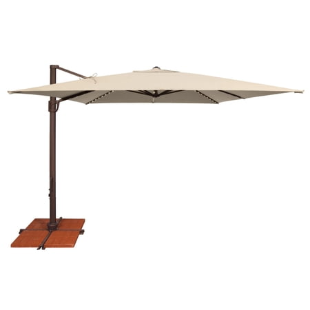 SimplyShade Offset Outdoor Patio Umbrella with Cross Bar Stand - 10' - Beige