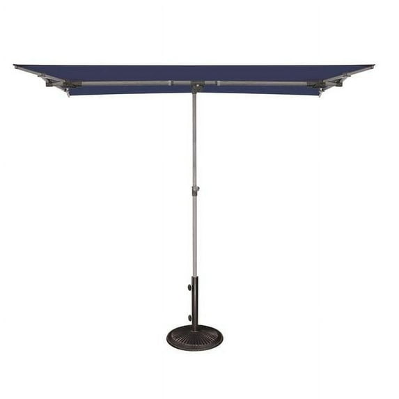 Simply Shade Capri Polyester Rectangle Balcony Umbrella in Platinum/Ocean Blue