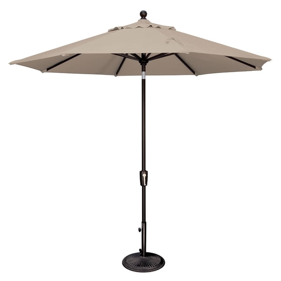 Simply Shade Catalina 108" Octagon Push Button Tilt Umbrella in Black/Beige
