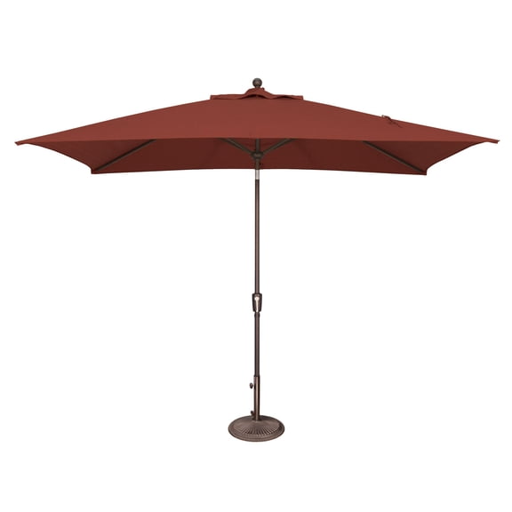 SimplyShade 10ft Outdoor Patio Rectangle Market Umbrella with Bronze Push Button Tilt, Brick Red