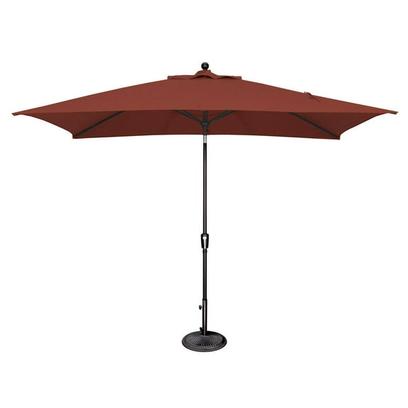 Simply Shade Catalina 120" Octagon Push Button Tilt Umbrella in Black/Henna