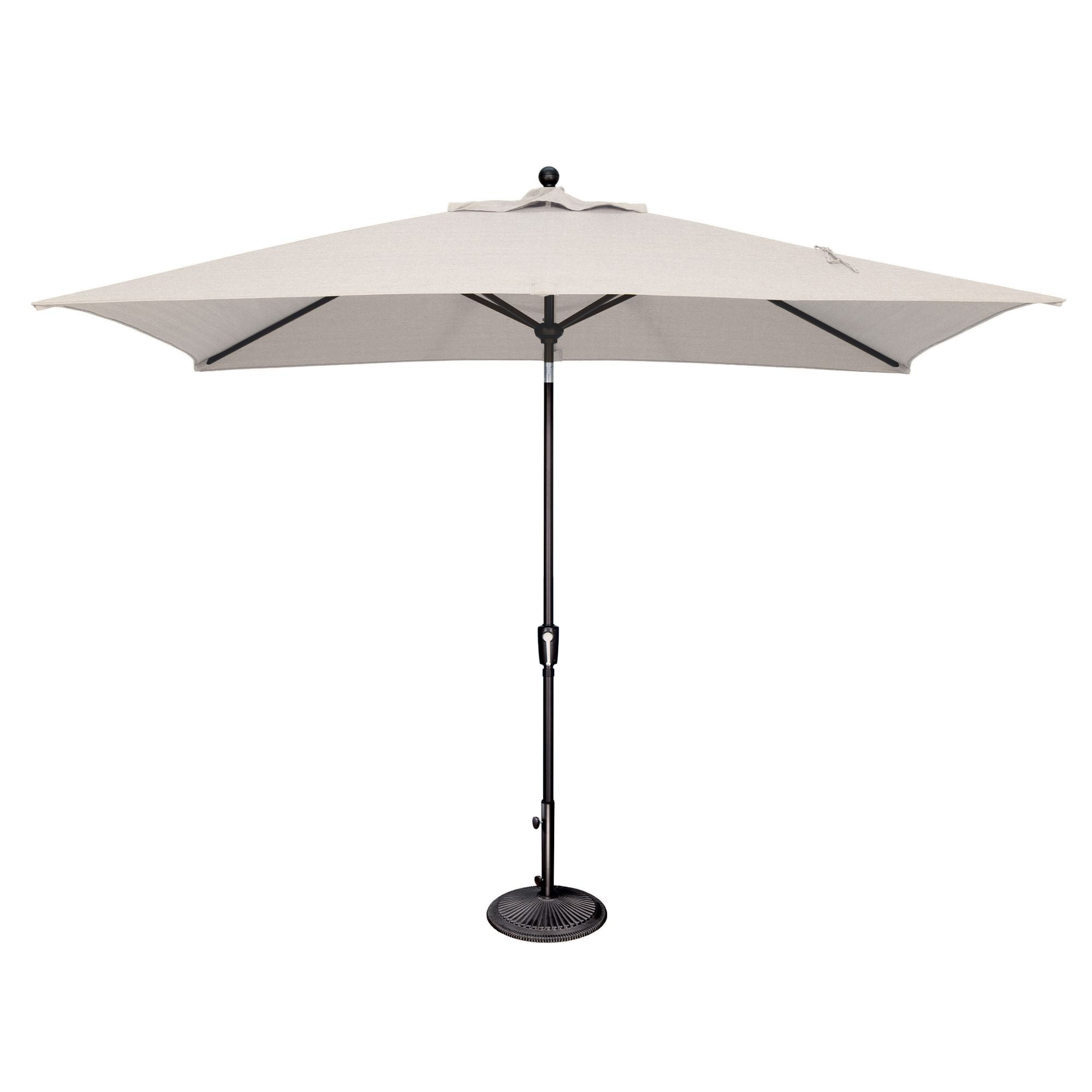 Catalina 120" Octagon Push Button Tilt Umbrella in Black and Natural Fabric