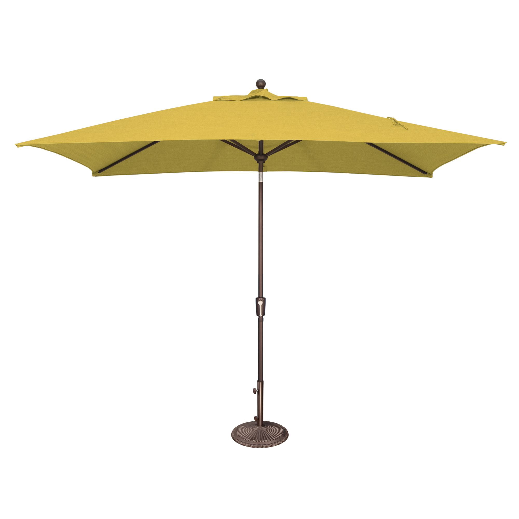 SimplyShade 10ft Outdoor Patio Rectangle Market Umbrella with Bronze Push Button Tilt, Lemon Yellow